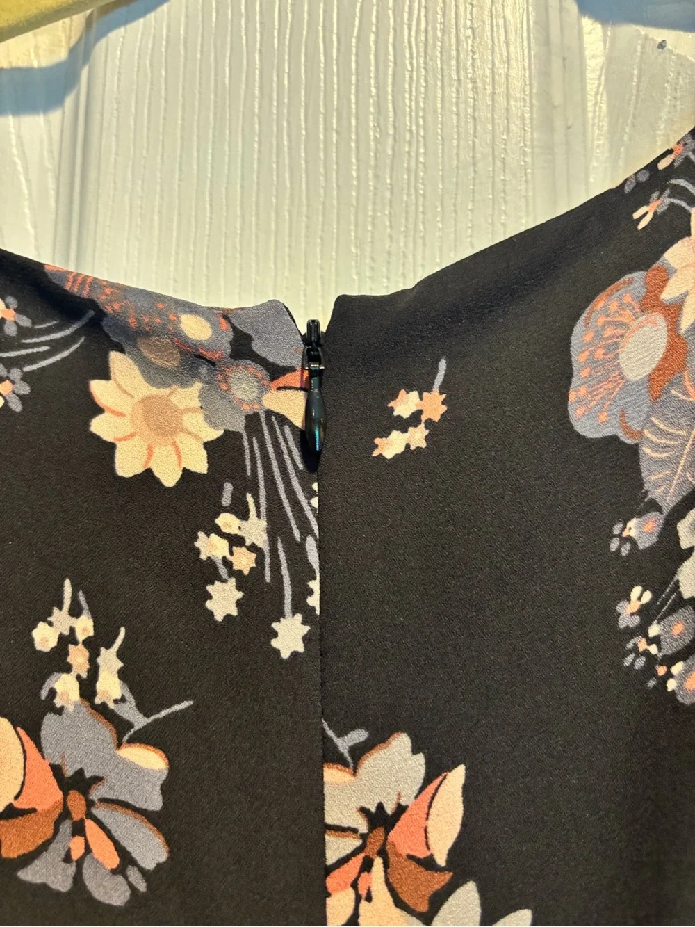LOFT Plus Wildflower Flounce Dress Size 20 Black Floral Dress Long Sleeve A Line
